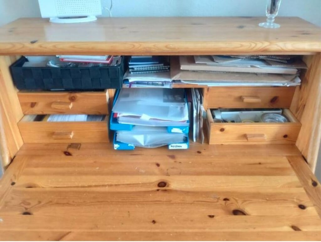 Massief grenen secretaire
