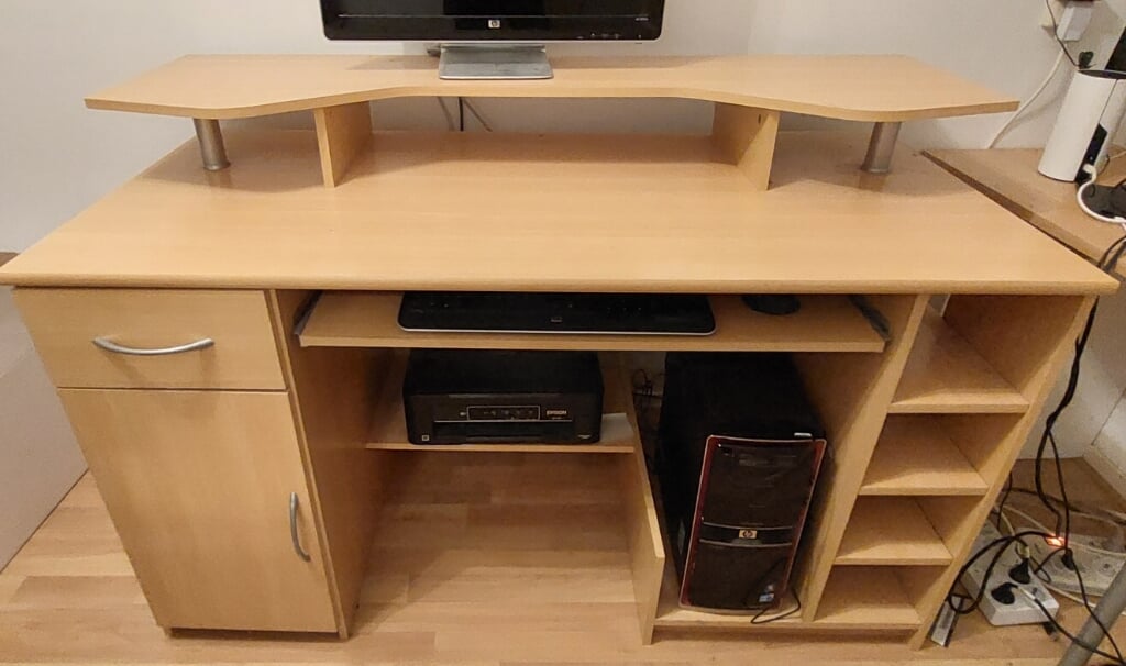 Beukenhouten computermeubel / bureau