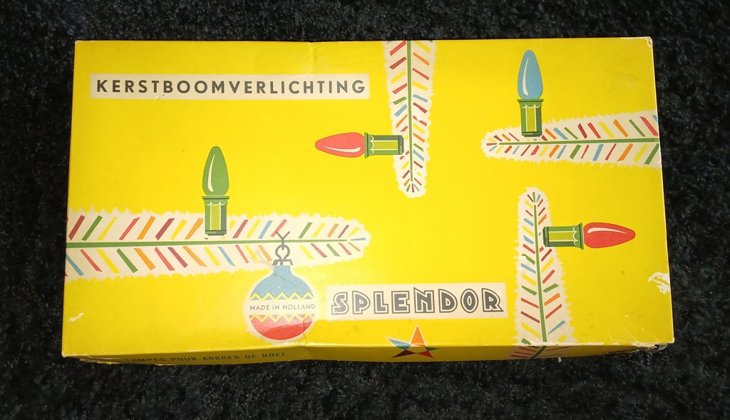 Nostalgische, vintage, oude Splendor kerstverlichting Adverteren