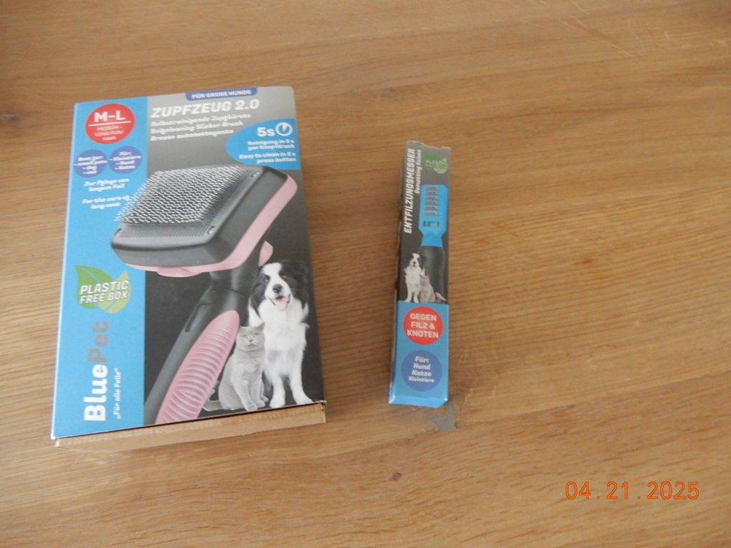 NIEUW Hondenborstel en ontklitter (bleu pet)
