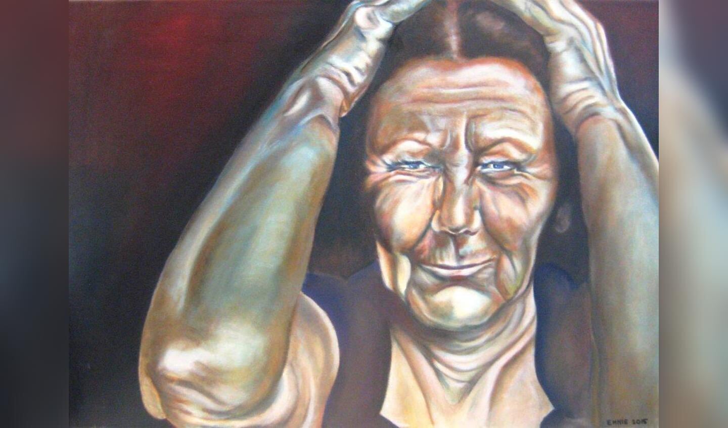 Cursiste Emmie Nieszen won onlangs de elfde prijs bij een studiecompetitie van het tijdschrift Palet met als thema portret/figuur.