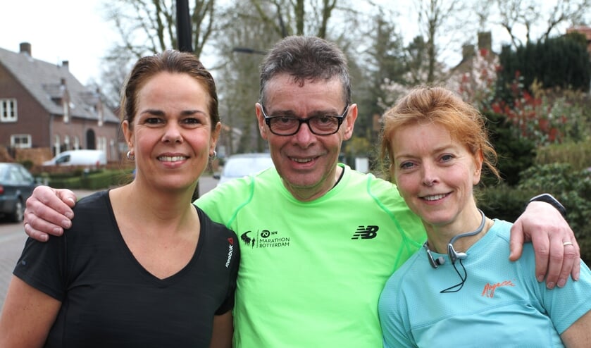 Vanaf links: Chantal, Thijs en Sjoukje nemen zondag deel aan de marathon in Rotterdam.