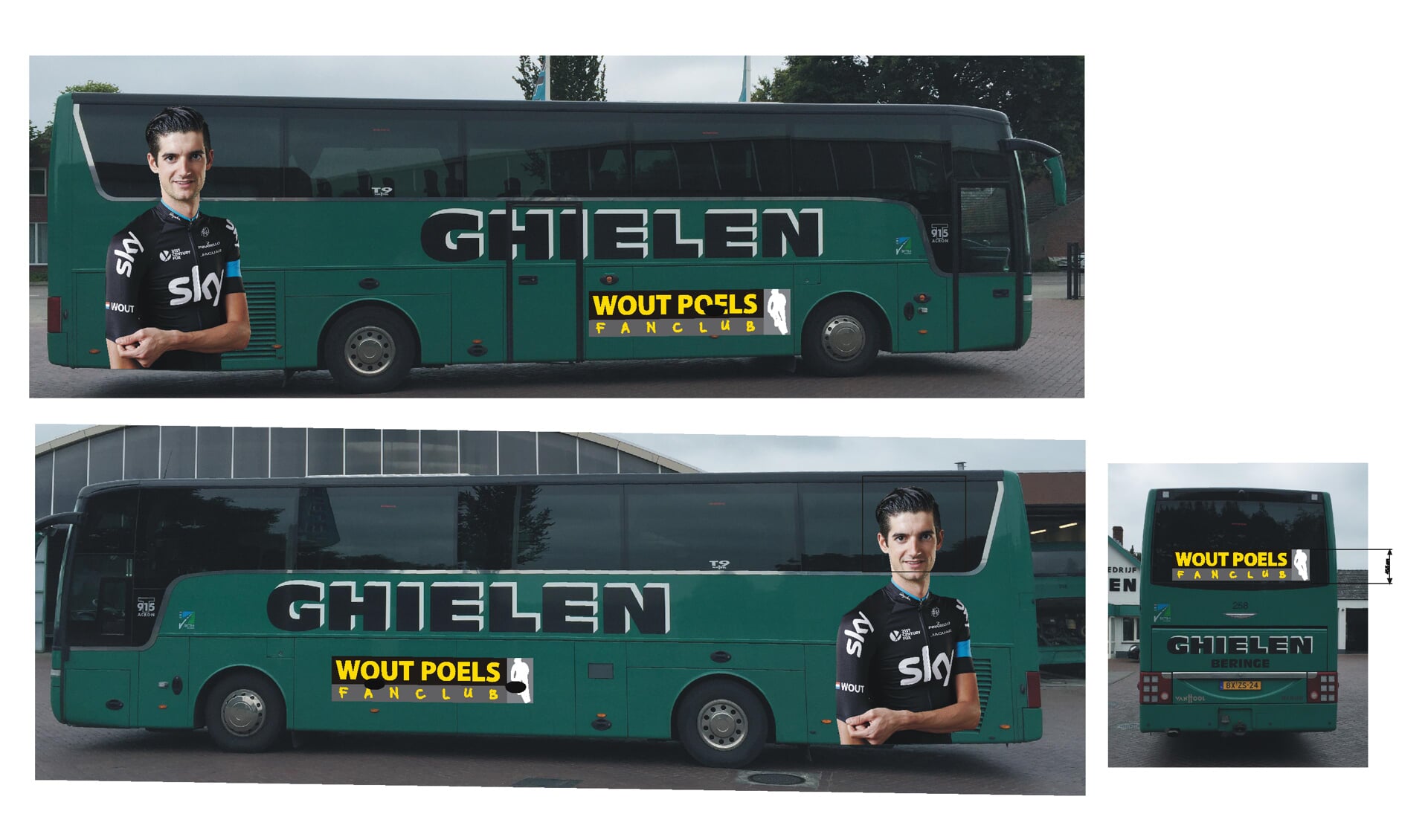 De supportersbus van Wout Poels.