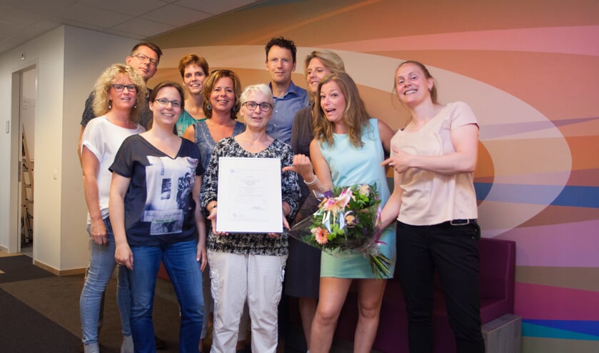 Medewerkers huisartsenpraktijk Antoniusveld met het behaalde certificaat