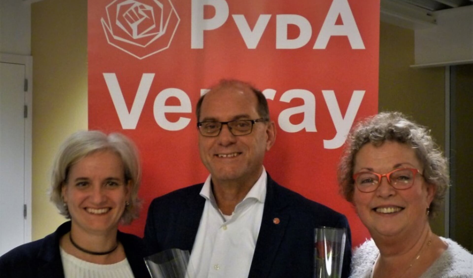 Van links naar rechts: Esther van Wamelen, Henk Bisschops en Elly van Dijck-Kersten. 