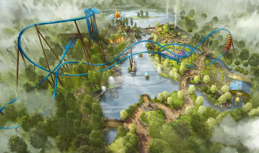 Een ontwerp van het nieuwe themagebied Avalon. Foto: Toverland.