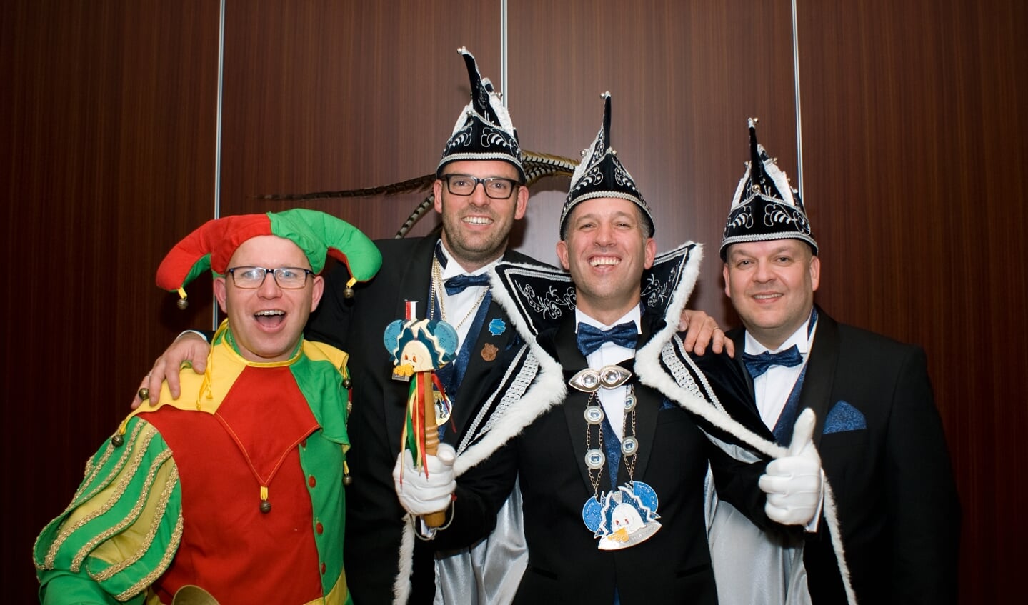 Het kwartet van De Wiendbuul, met prins Rick I (Rutten). Foto: Ingeborg Verberkt.