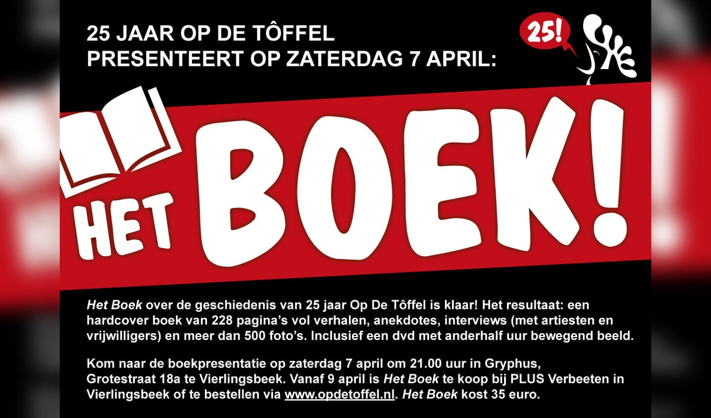 25 jaar Op De Tôffel is samengevat in een boek.