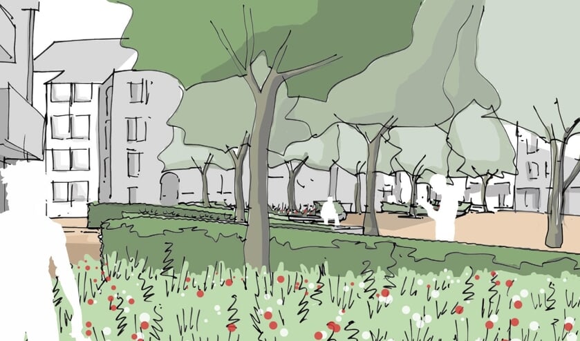 Een impressie van het groenere Gouden Leeuwplein.