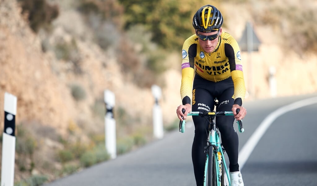 Mike Teunissen tijdens een trainingskamp. 