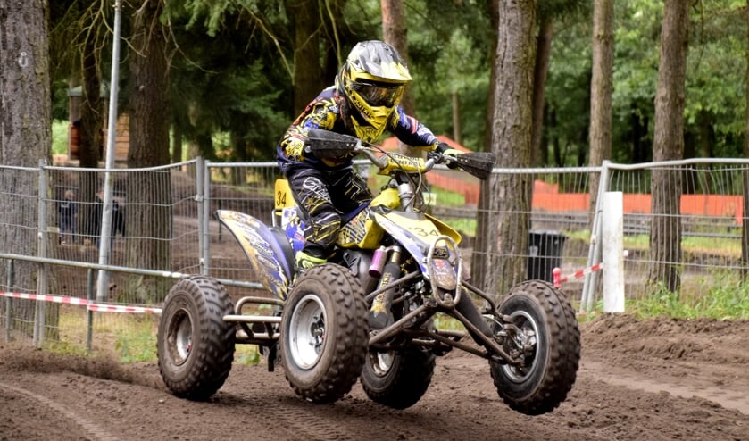 Diego Hanen miste net het podium tijdens het NK junior quads in Heerde.