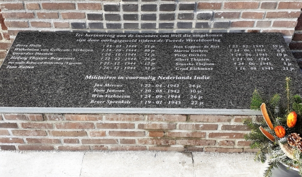 <p>Op het monument staan de namen van Wellse slachtoffers van WO II</p>
