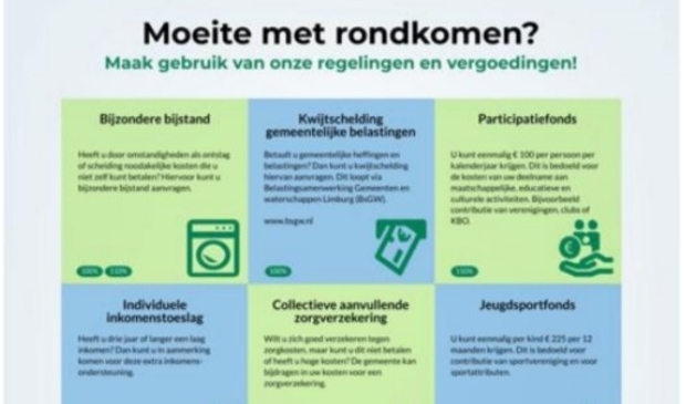 Gezinnen met lage inkomens kunnen een beroep doen op verschillende steunmaatregelen