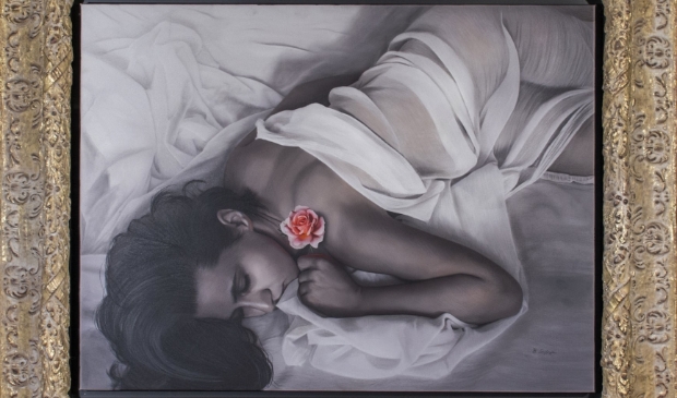 <p>Brita Seifert Sweet Dreams Pastel Colored Pencil on canvas</p>