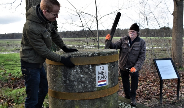 <p>Het in 2014 onthulde oorlogsmonument nabij ruïne Bleijenbeek is hersteld</p>