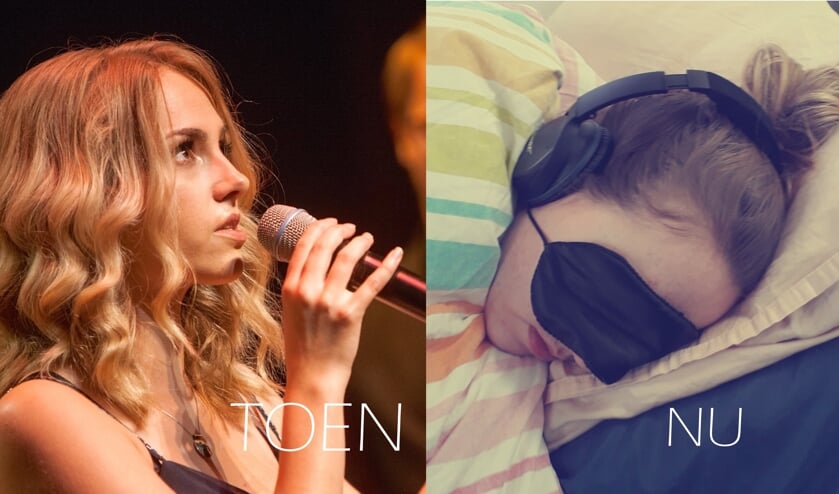 De talentvolle zangeres (links) ligt nu aan het bed gekluisterd.