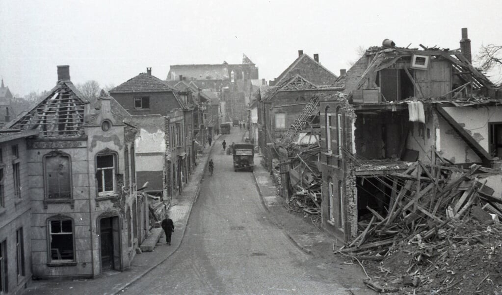 Een beeld van de verwoesting die de oorlog in Venray aanrichtte.