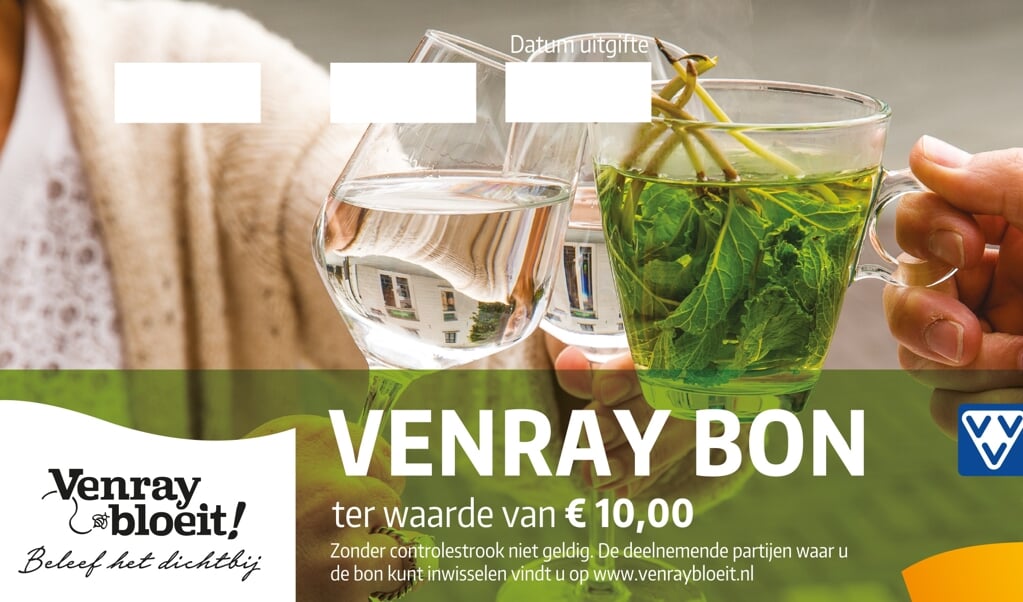 De Venray Bon is te verkrijgen bij VVV Venray. 