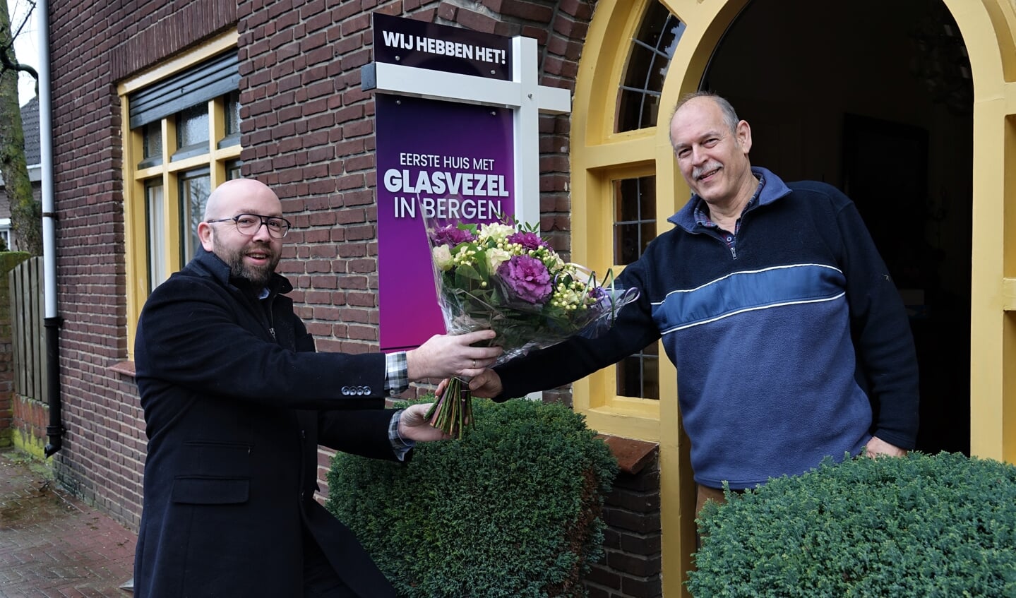 Eerste glasvezelaansluiting in de gemeente Bergen