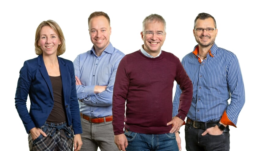 <p>Van links naar rechts Laura Borst, Lowieke Kateman, lijsttrekker Wim De Schryver en Bas Künen. </p>