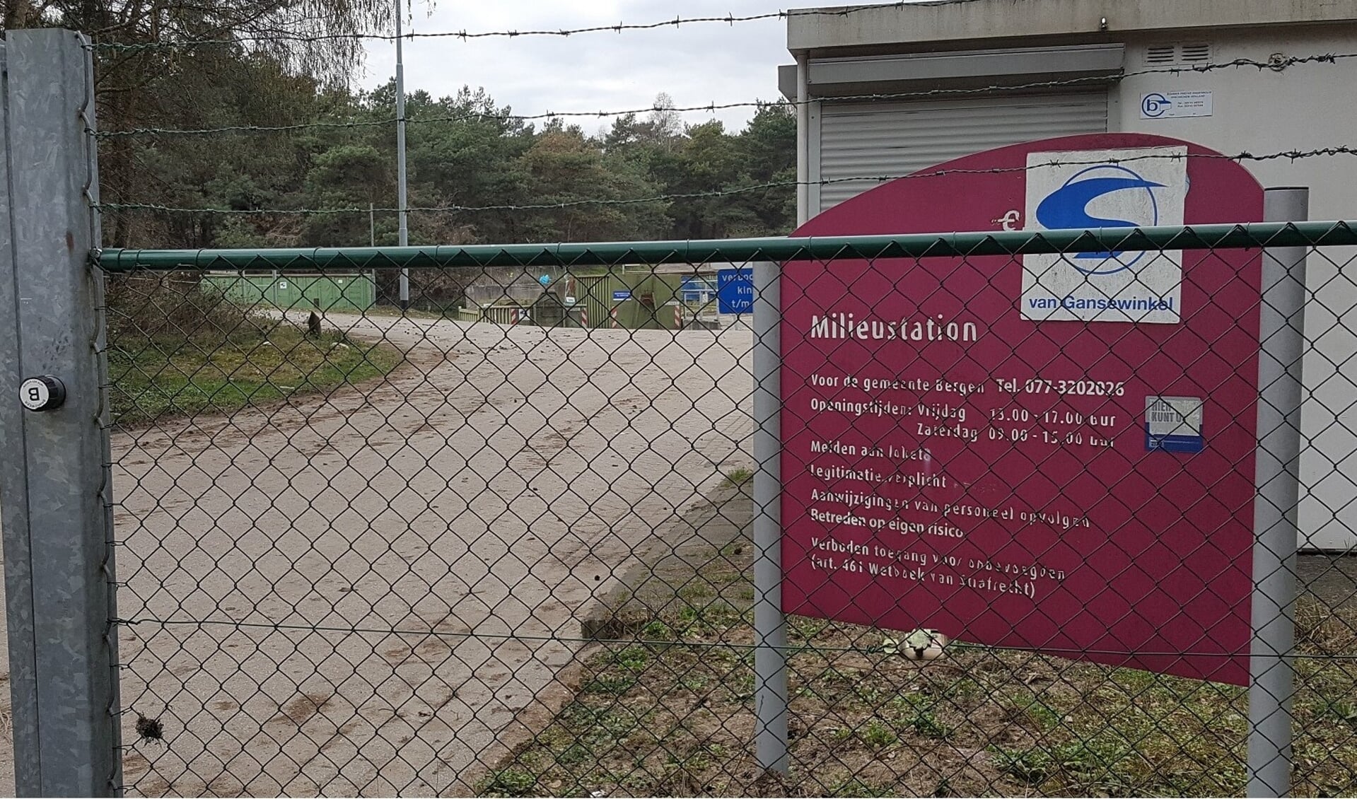 Milieupark Heukelom aanstaand weekend gesloten