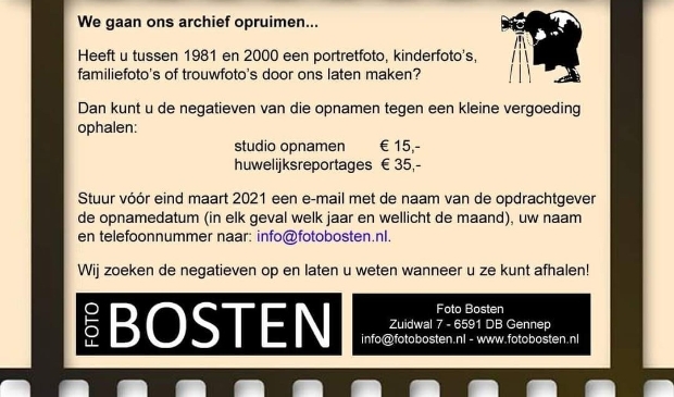 <p>Het archief van Foto Bosten wordt aan grote opruiming onderworpen</p>
