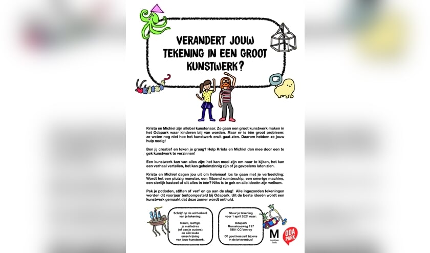 <p>Alle ingezonden kindertekeningen worden vanaf juni tentoongesteld bij Odapark Venray.</p>
