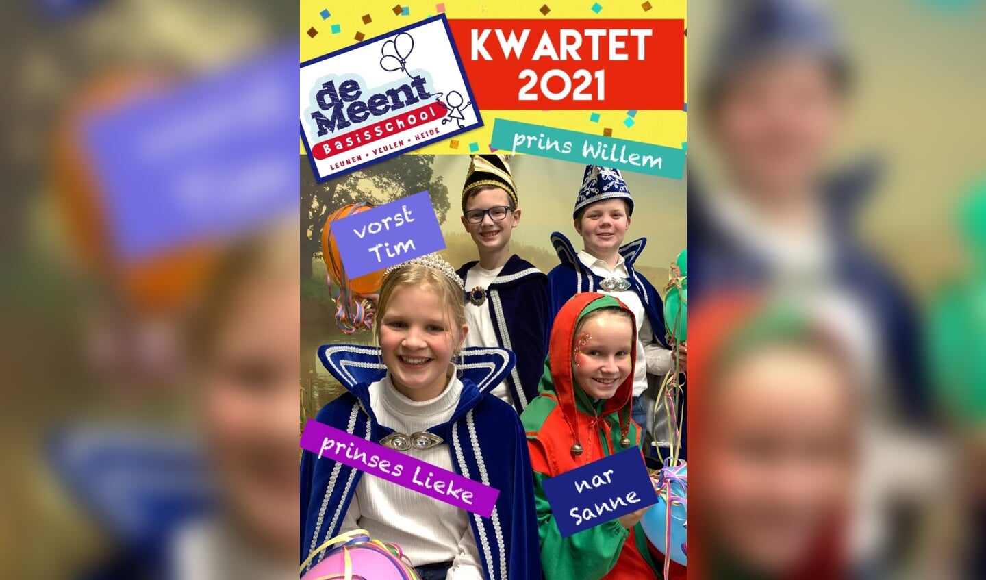 Het kwartet van basisschool De Meent in Leunen.