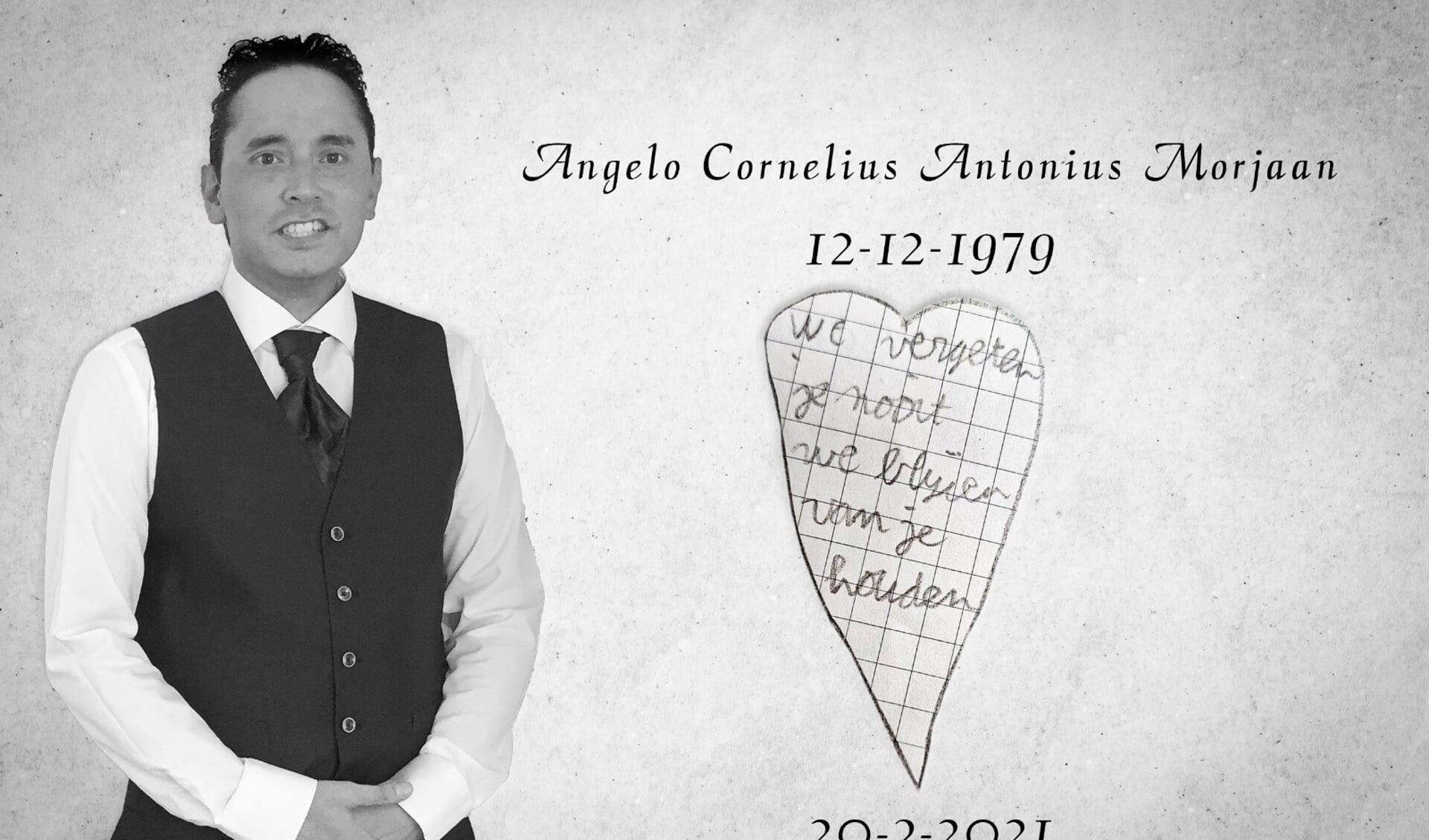 Angelo Morjaan overleed plotseling op 20 maart van dit jaar.