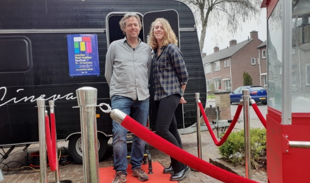 Jan-Willem Lely en zijn dochter Lieve kort voor de première
