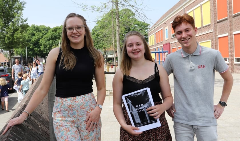<p>Vanaf links Lisa, Milou en Teun die een onderzoek deden in de Oranjebuurt.</p>
