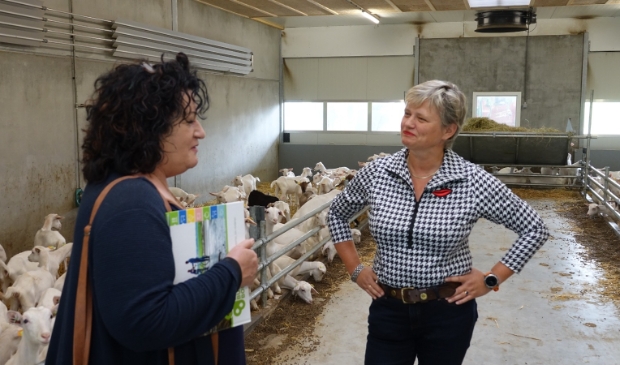 <p>Caroline van der Plas in gesprek met wethouder Janine van Hulsteijn</p>