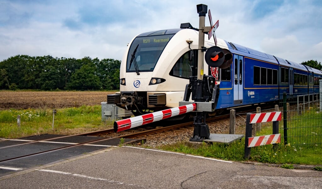 Een trein op de Maaslijn bij Smakt.