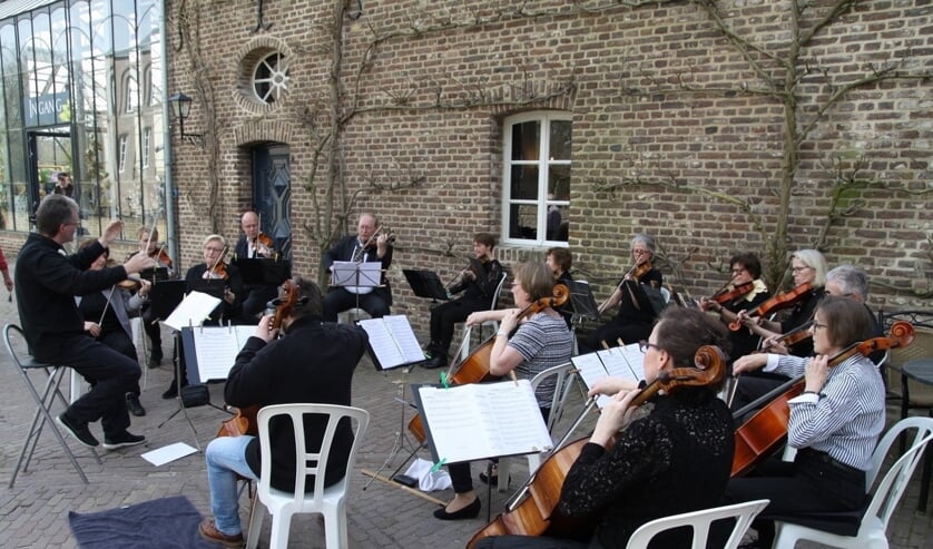 <p>Het Venrayse strijkersensemble Poco a poco tijdens een concert bij Kasteeltuinen Arcen. </p>