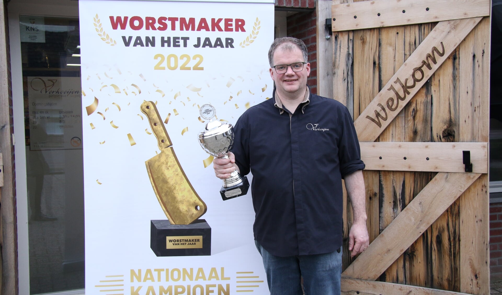 John Verkoeijen is trots op de titel Worstmaker van het jaar 2022. 