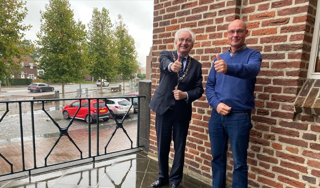 Burgemeester Gradisen met klimaatburgemeester Rolf van der Kemp