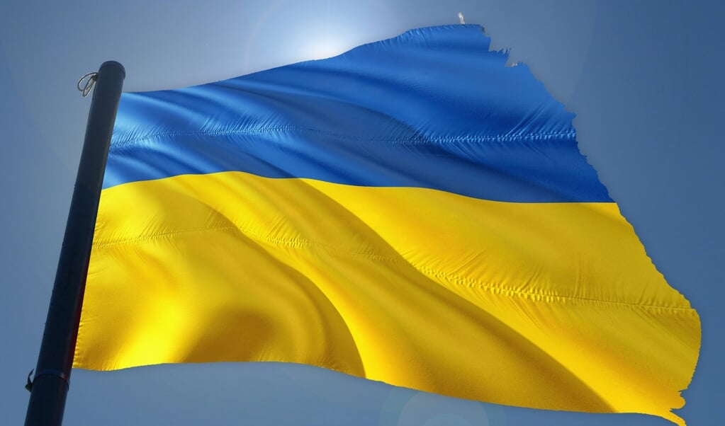 De Oekraïense vlag. 