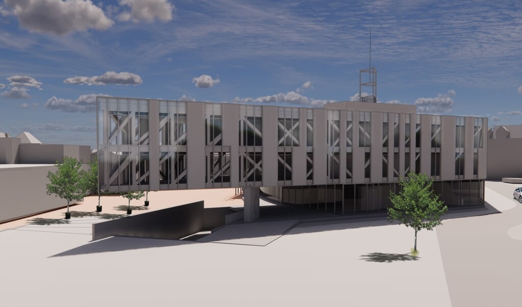 Conceptontwerp uitbreiding gemeentehuis Boxmeer. 