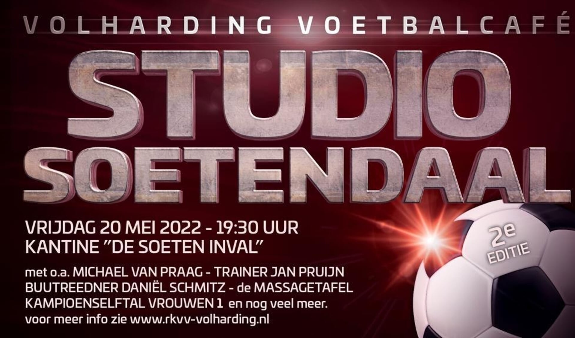 De tweede editie van Studio Soetendaal wordt gehouden op vrijdag 20 mei. 