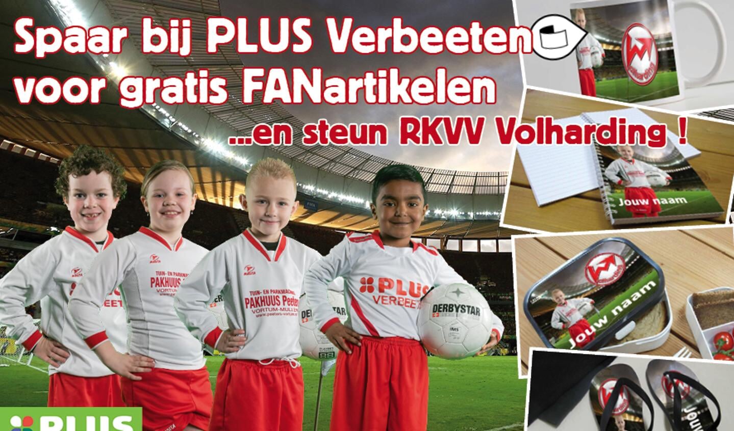 Voetbalclub Volharding doet mee aan de fan-spaaractie bij PLUS Verbeeten. 
