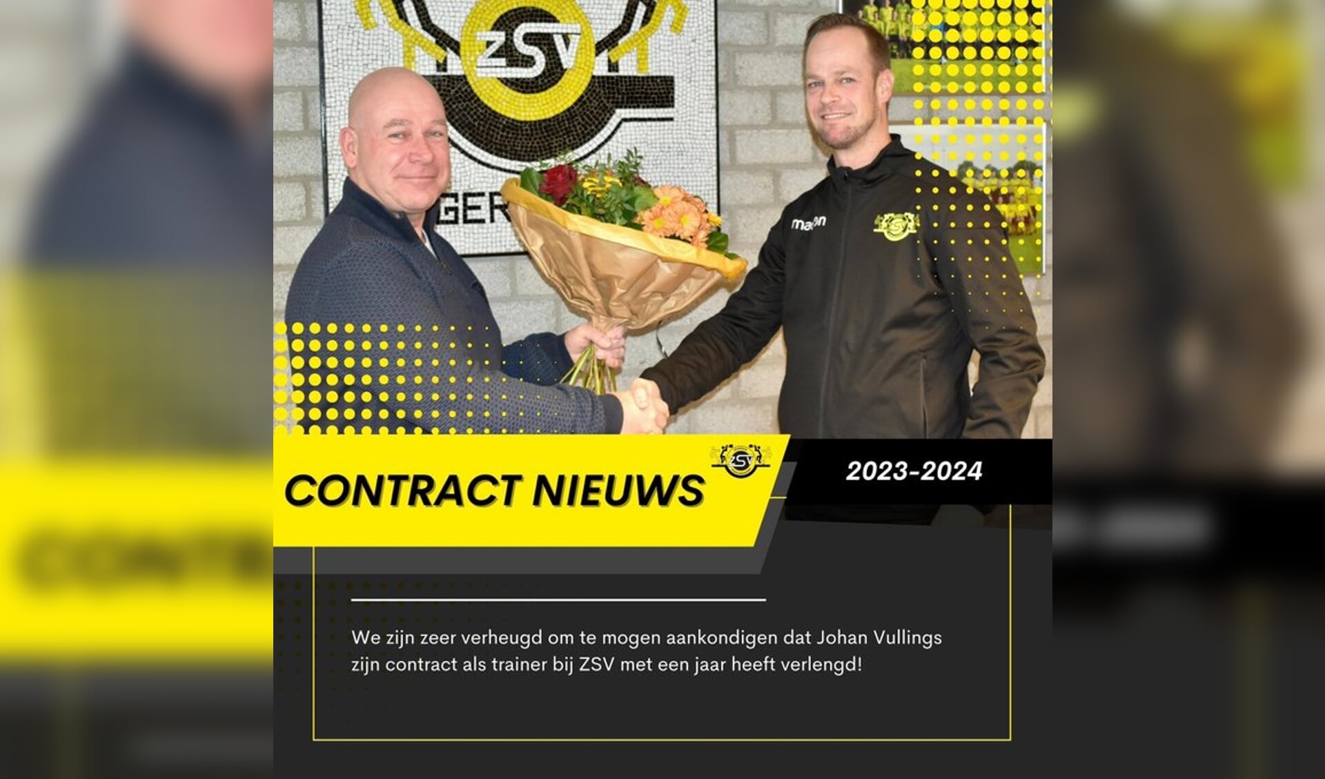 Johan Vullings, oud-trainer van Volharding, heeft zijn contract bij ZSV verlengd,