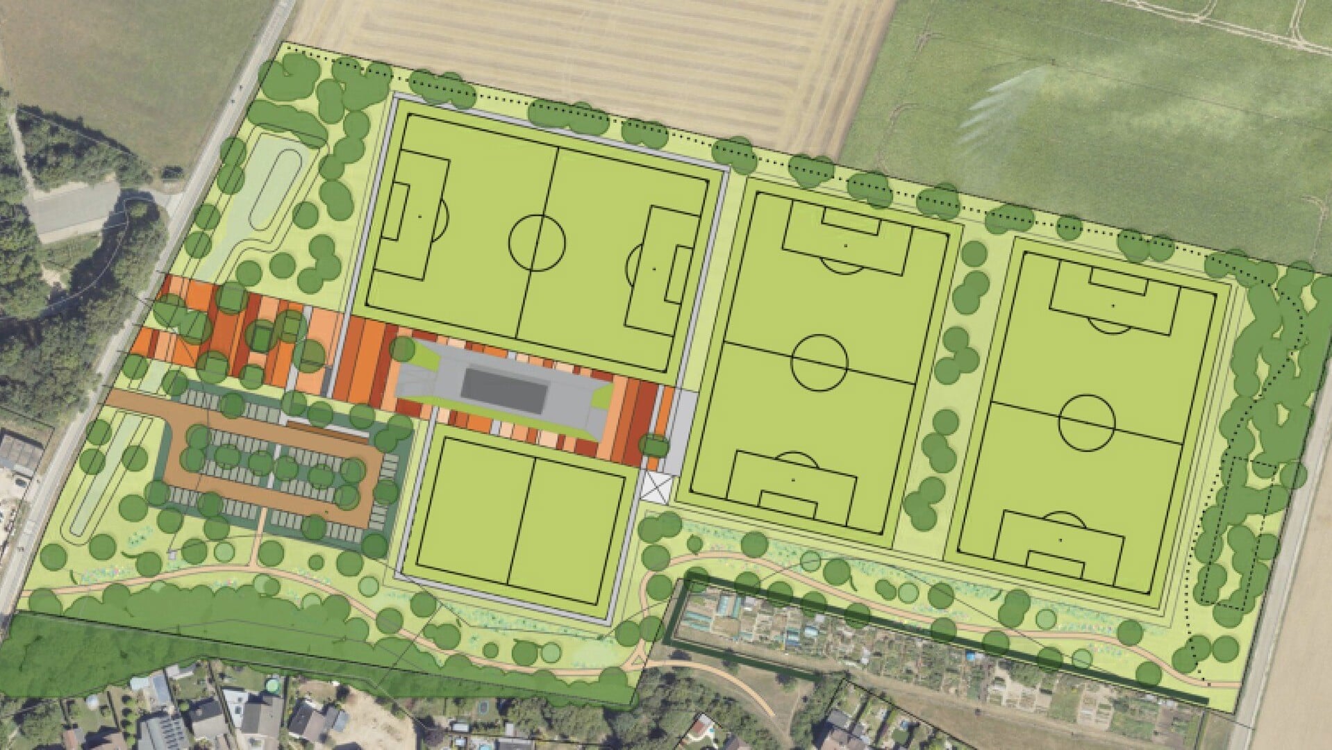 De voetbalvelden van Achates verhuizen naar de noordkant van Ottersum 