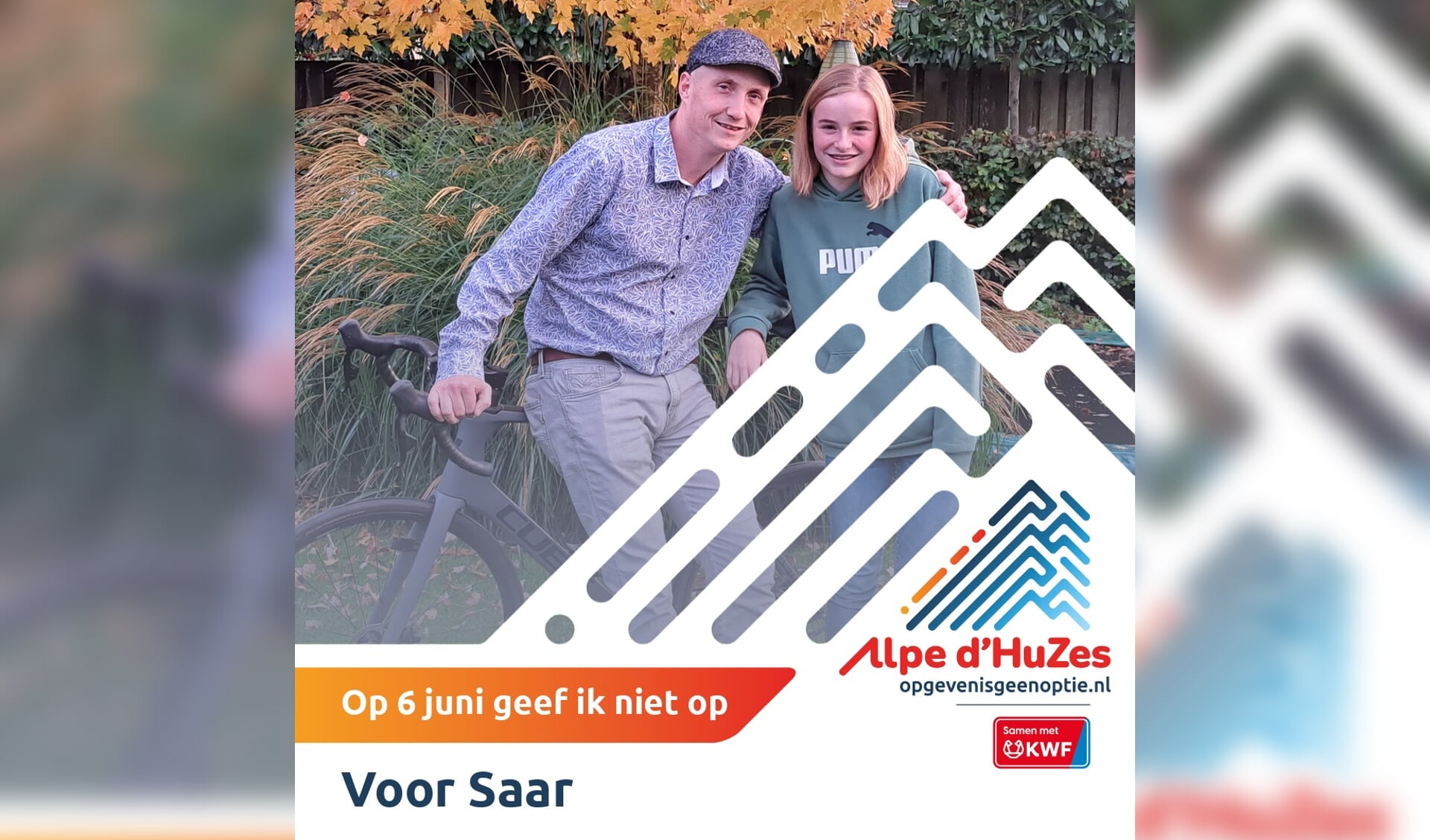 Vader Peter en dochter Saar Winkelmolen hopen zoveel mogelijk geld in te zamelen in de strijd tegen kanker. 