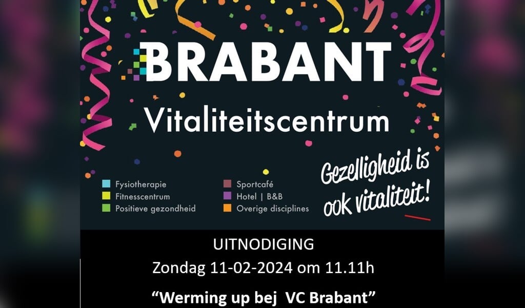 Werming up bej VC Brabant, carnavalszondag om 11.11 uur. 