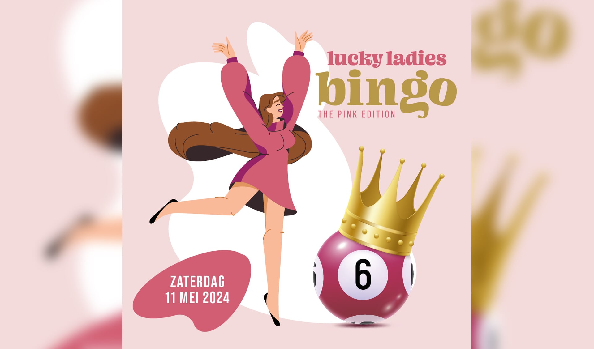 Het Lucky Ladies Bingo Spektakel; The Pink Edition vindt plaats zaterdag 11 mei om 20.00 uur.
