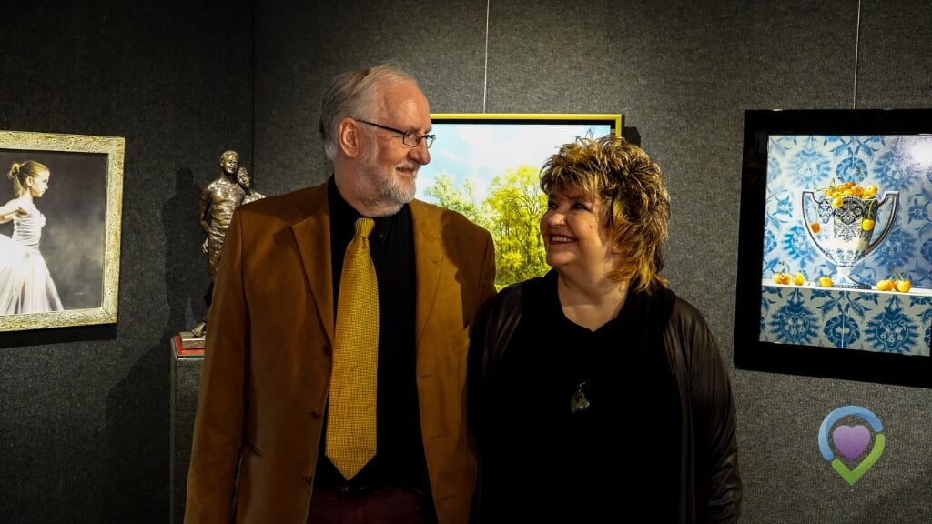 Galeriehouder Roel van der Veen met zijn vrouw, kunstenares Brita Seifert