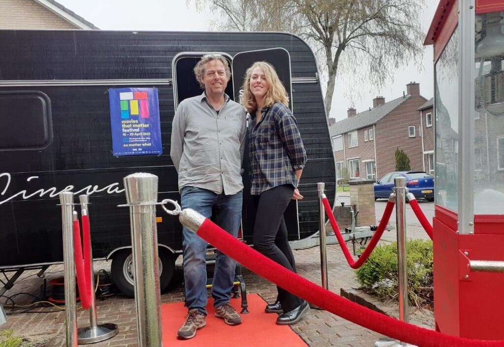 Jan-Willem Lely en zijn dochter Lieve kort voor de première