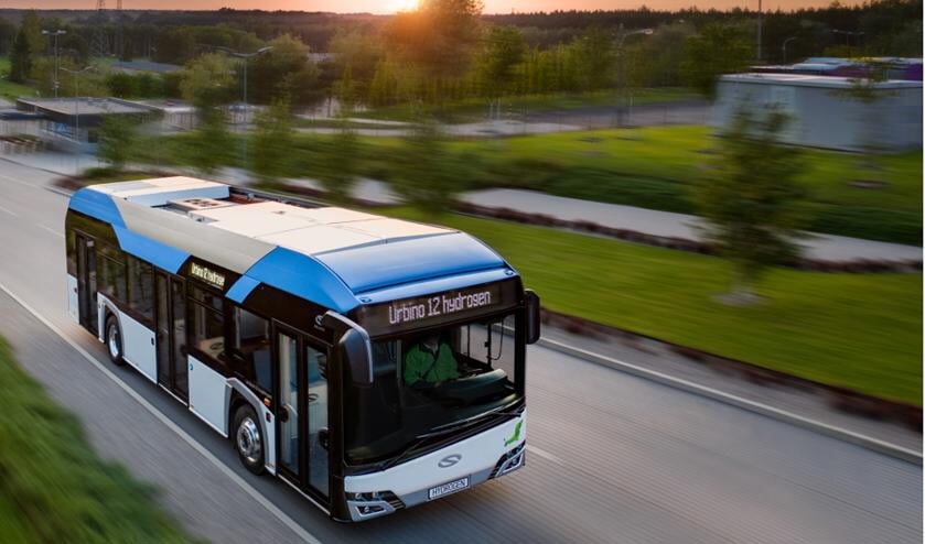 Een waterstofbus Foto: Provincie Zuid-Holland.