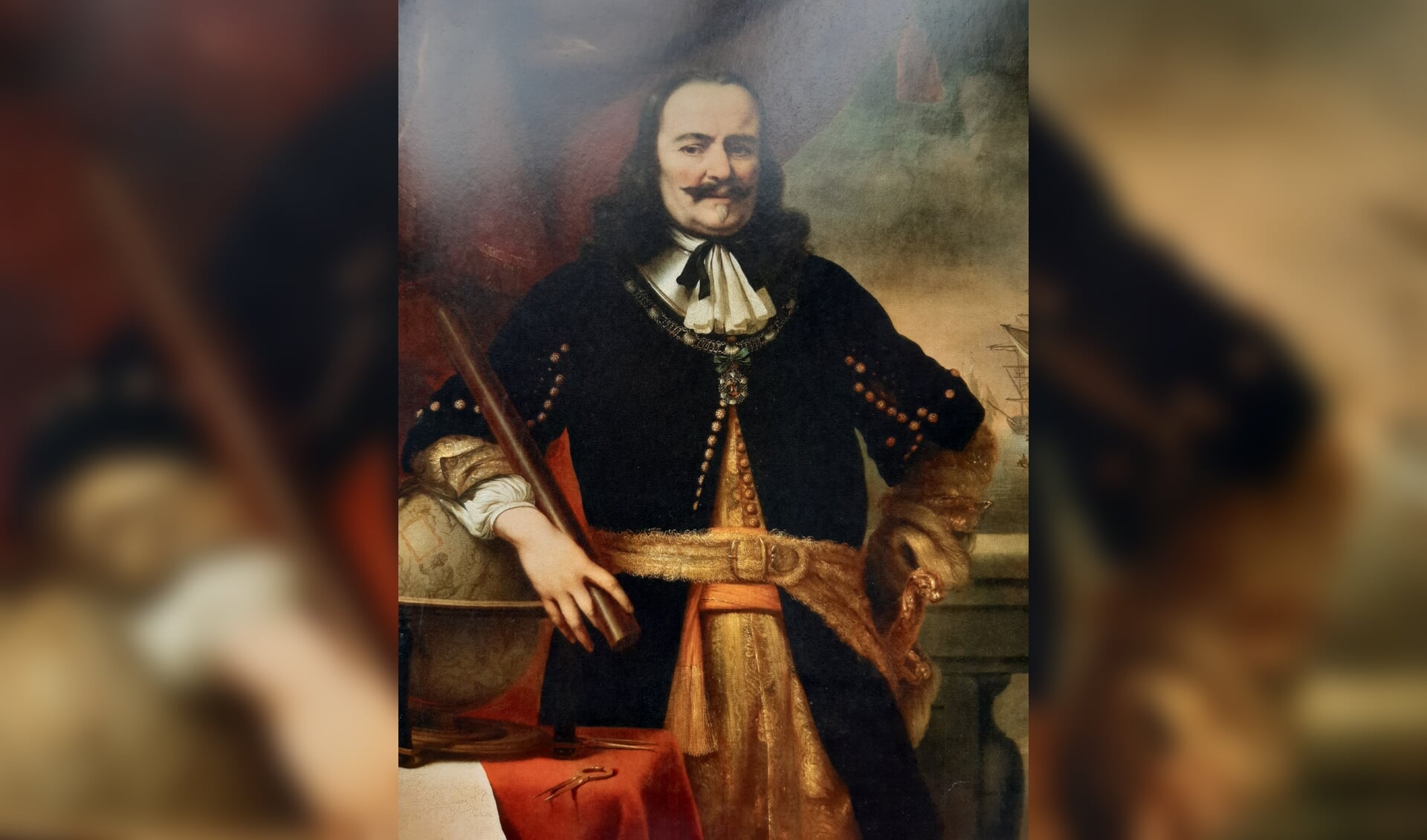 Portret van Michiel Adriaanszoon de Ruyter door Ferdinand Bol.