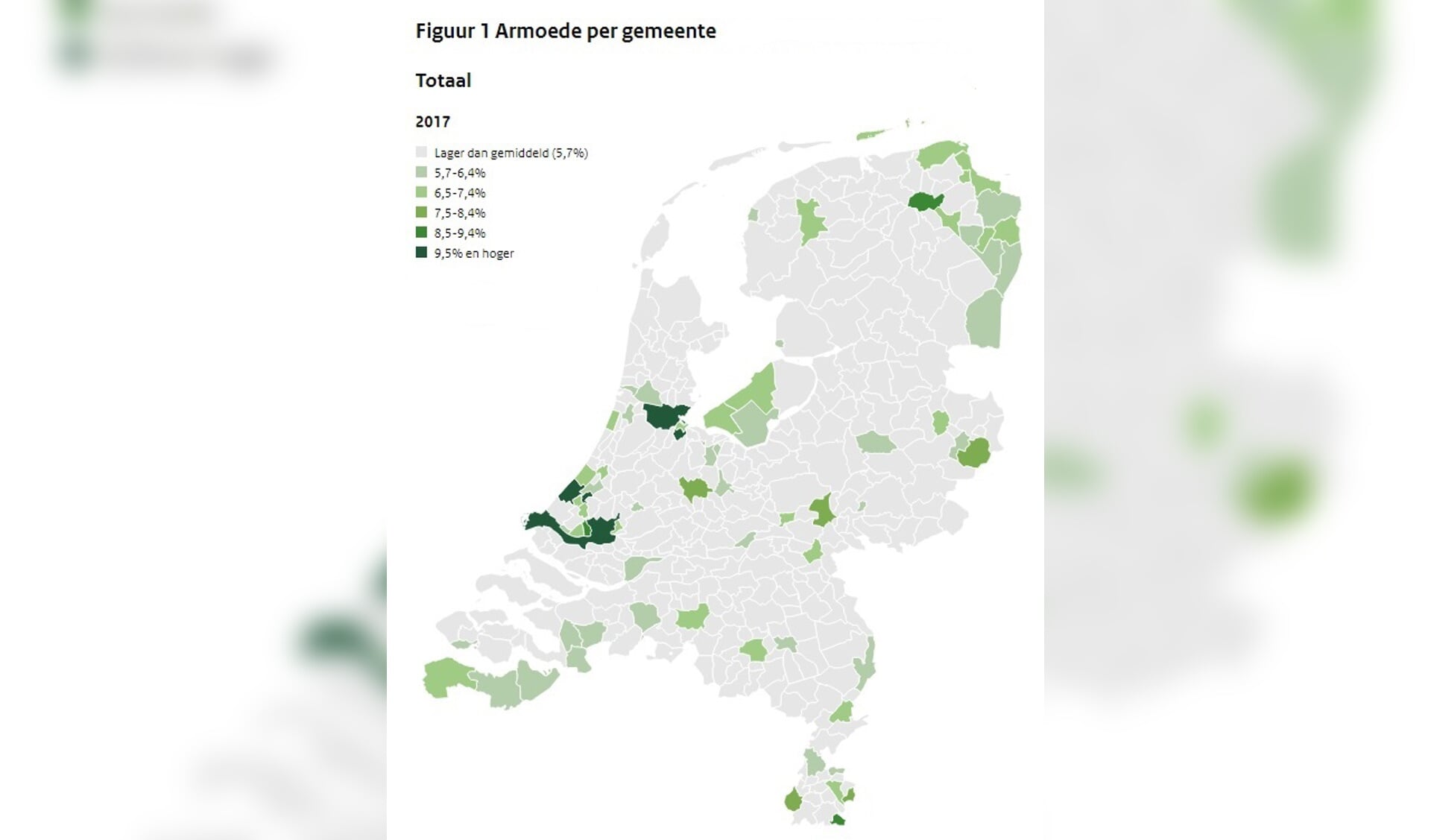 Armoede komt met name voor in de grote steden en de periferie, de grensregio’s Oost-Groningen en Oost-Drenthe, Zuid-Limburg en Zeeuws-Vlaanderen. (Bron: CPB)